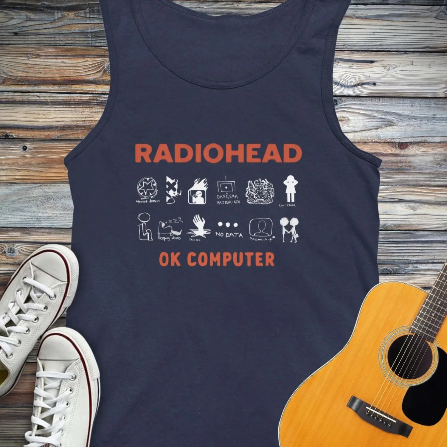 Ok Computer Tank Top - Navy / XS - Tank Top