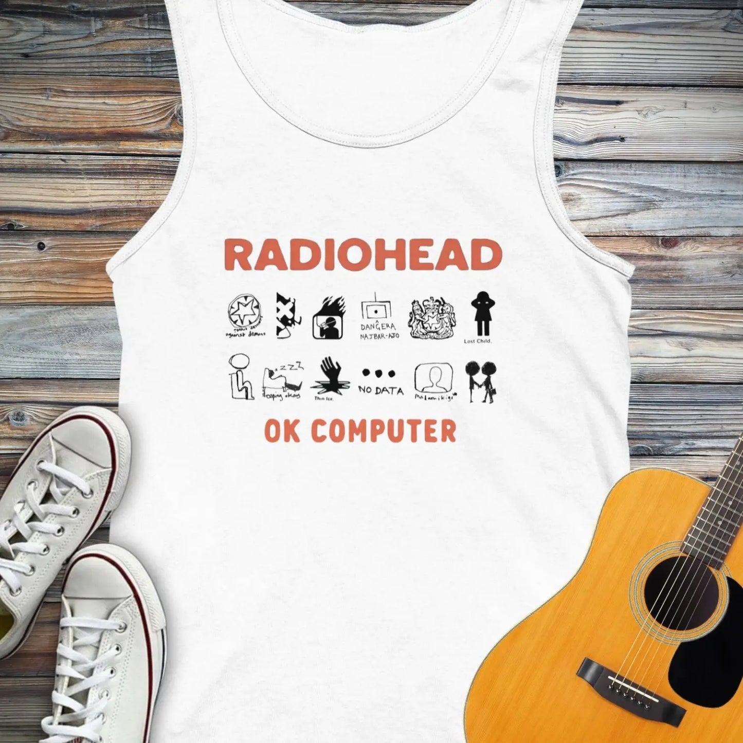 Ok Computer Tank Top - White / XS - Tank Top