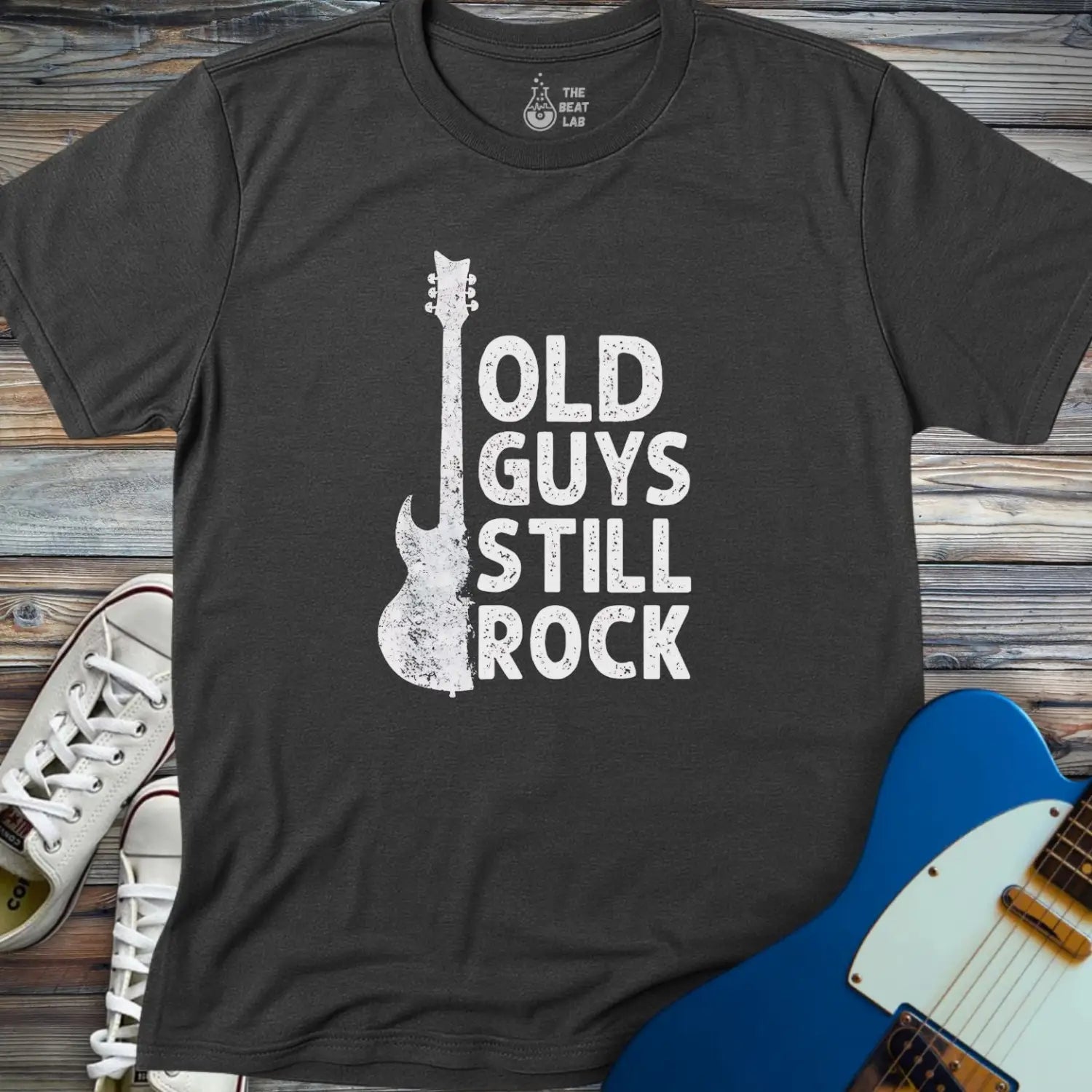 Old Guys Still Rock T-shirt - Dark Heather Grey / S - T-Shirt