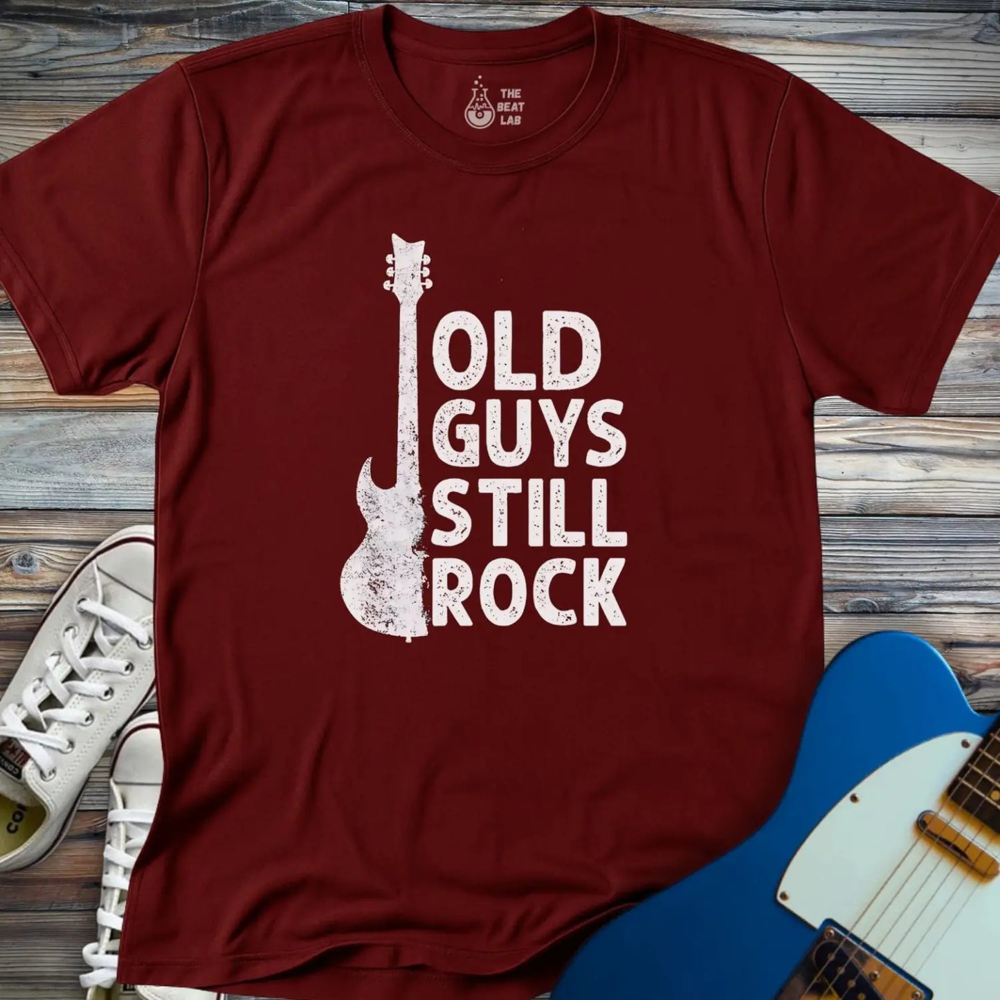 Old Guys Still Rock T-shirt - Maroon / S - T-Shirt