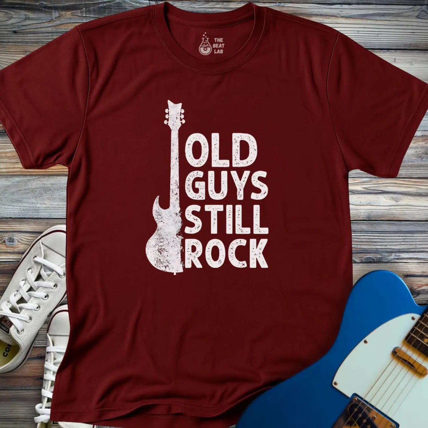 Old Guys Still Rock T-shirt - Maroon / S - T-Shirt