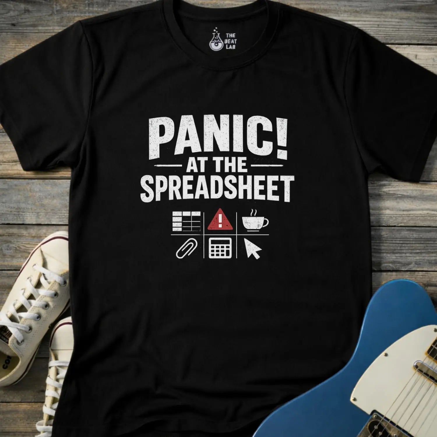 Panic at the Spreadsheet T-shirt - Black / S - T-Shirt