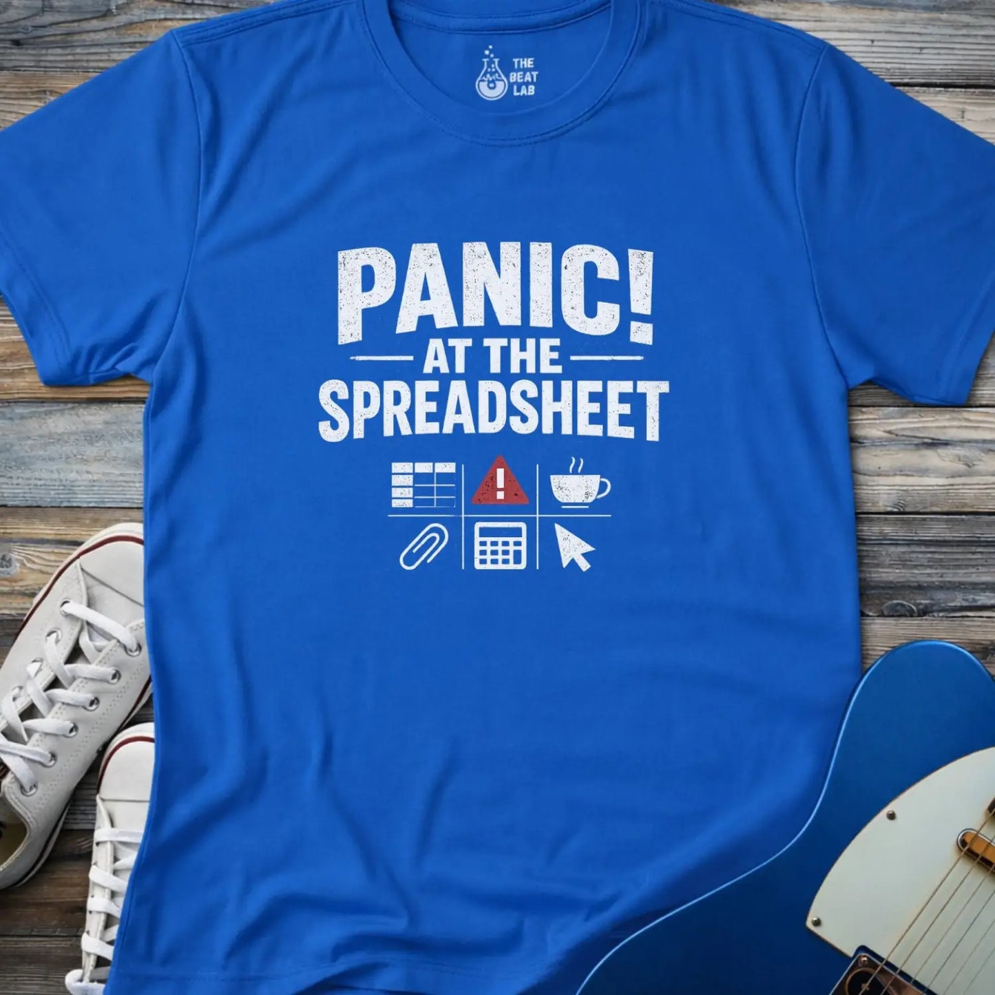 Panic at the Spreadsheet T-shirt - Royal / S - T-Shirt