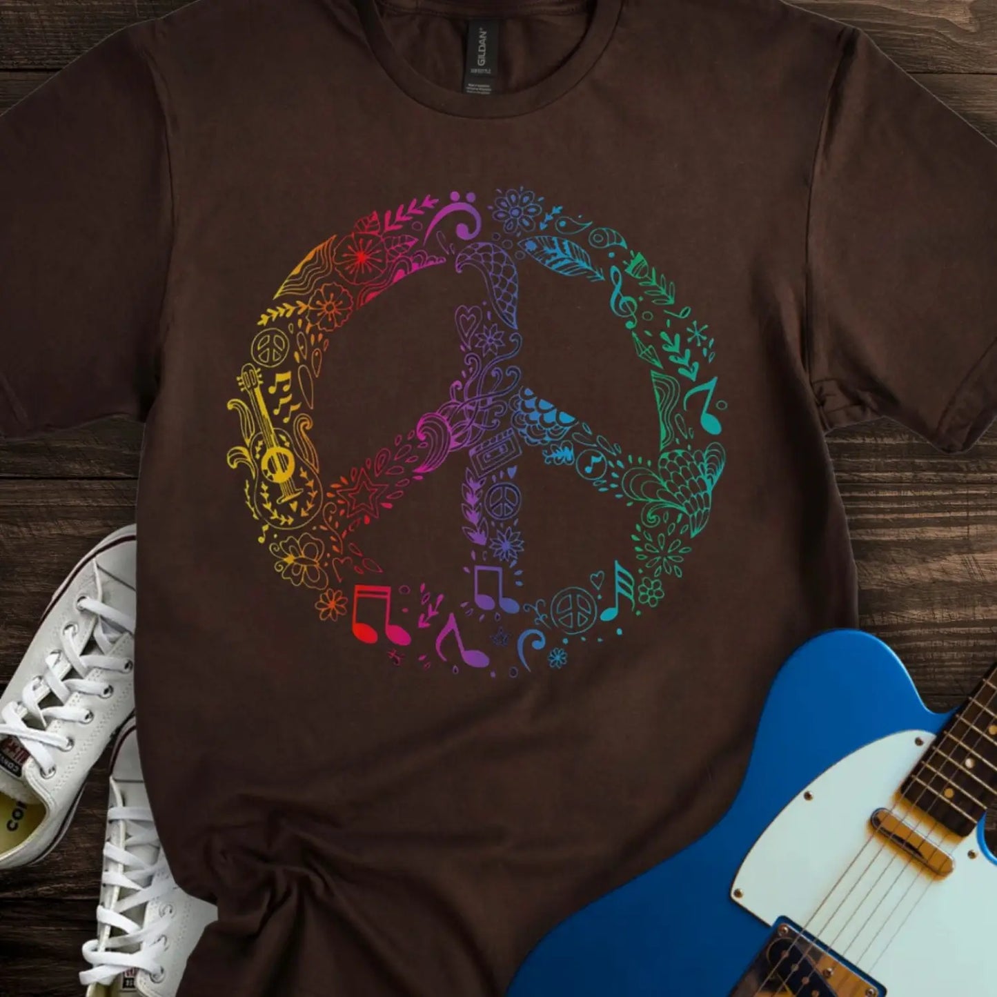 Peaceful Melodies T-shirt Dark Chocolate