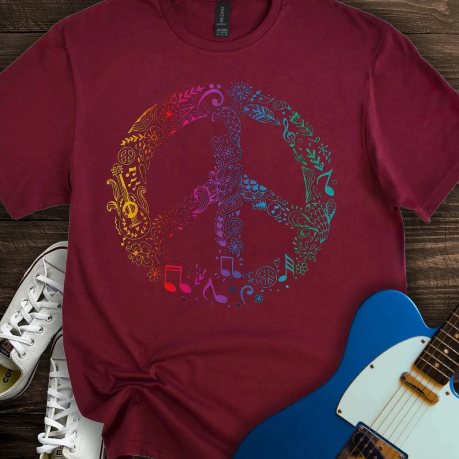 Peaceful Melodies T-shirt Maroon
