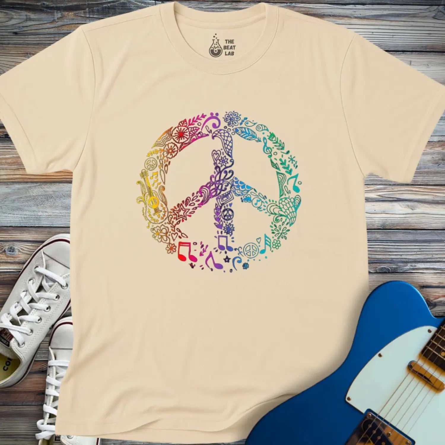 Peaceful Melodies T-shirt - Sand / S - T-Shirt