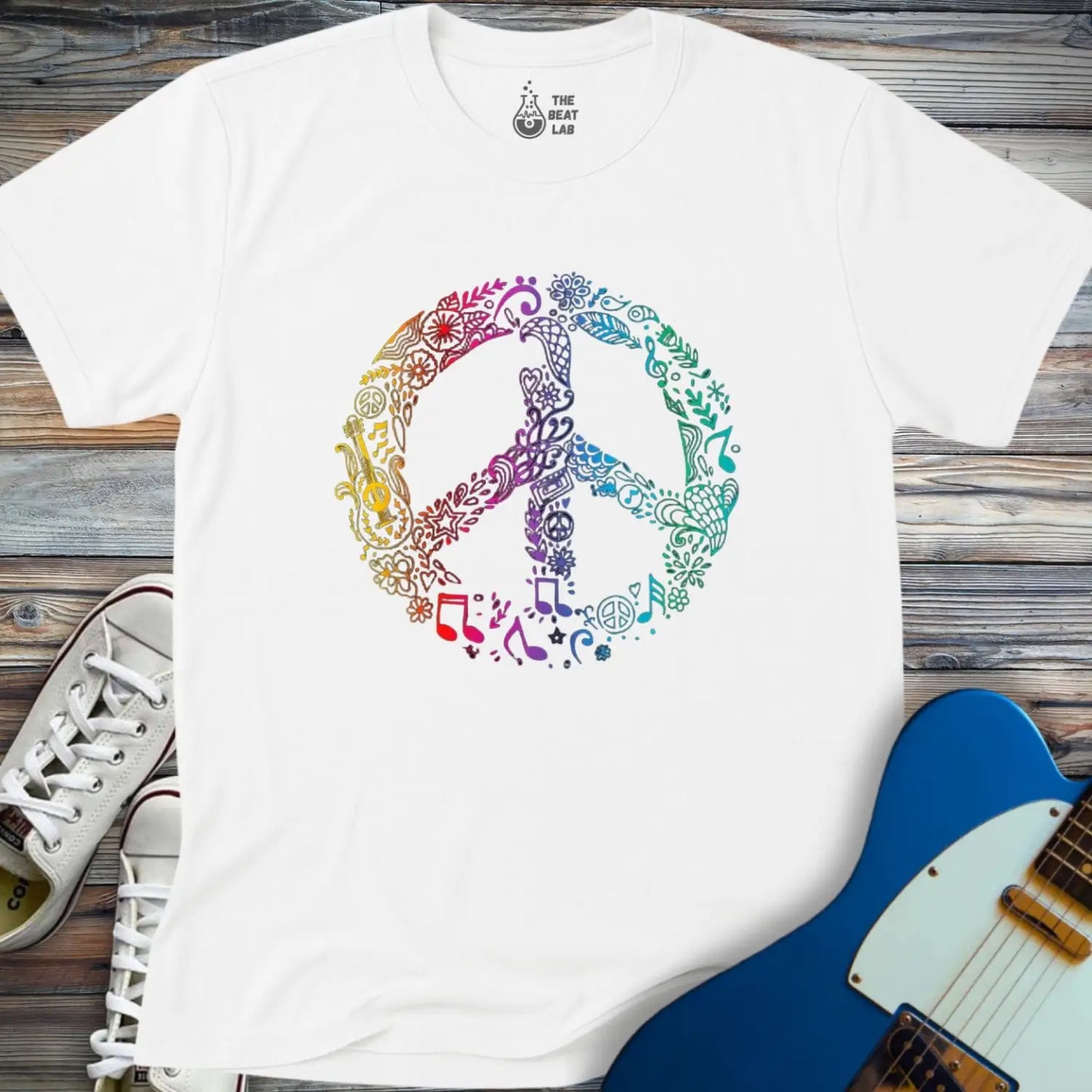 Peaceful Melodies T-shirt - White / S - T-Shirt
