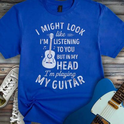 Playing Guitar T-shirt Royal