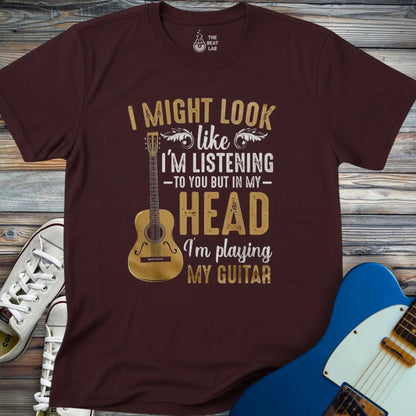 Playing Guitar in My Head T-shirt - Dark Chocolate / S - T-Shirt