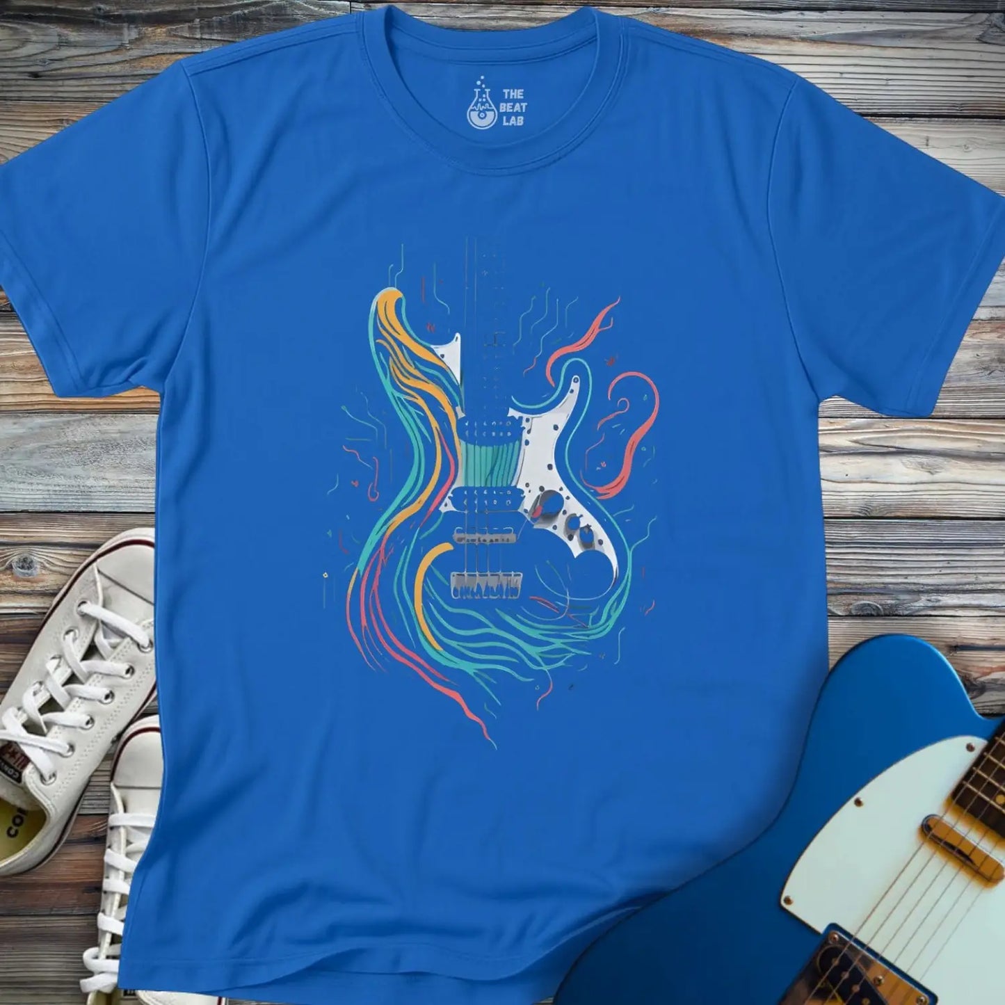 Psychedelic Electric Guitar T-shirt - Royal / S - T-Shirt