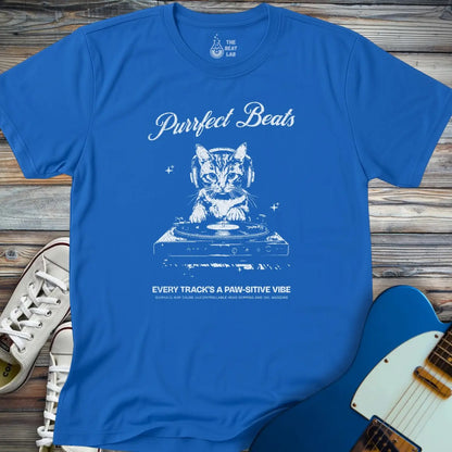 Purrfect Beats T-shirt - Royal / S - T-Shirt