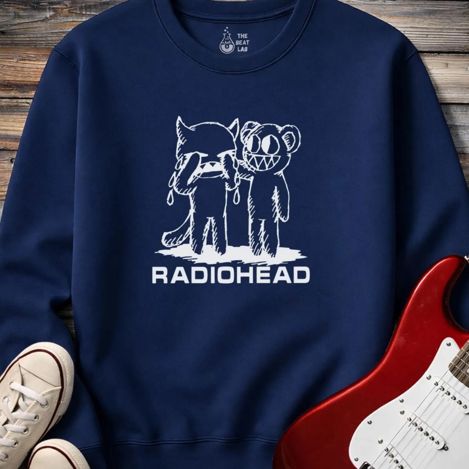 Radiohead Artwork Crewneck - Navy / S - Sweatshirt