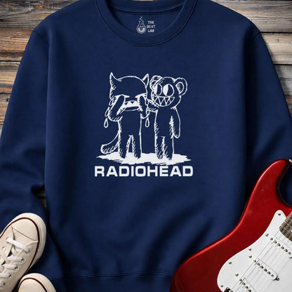 Radiohead Artwork Crewneck - Navy / S - Sweatshirt