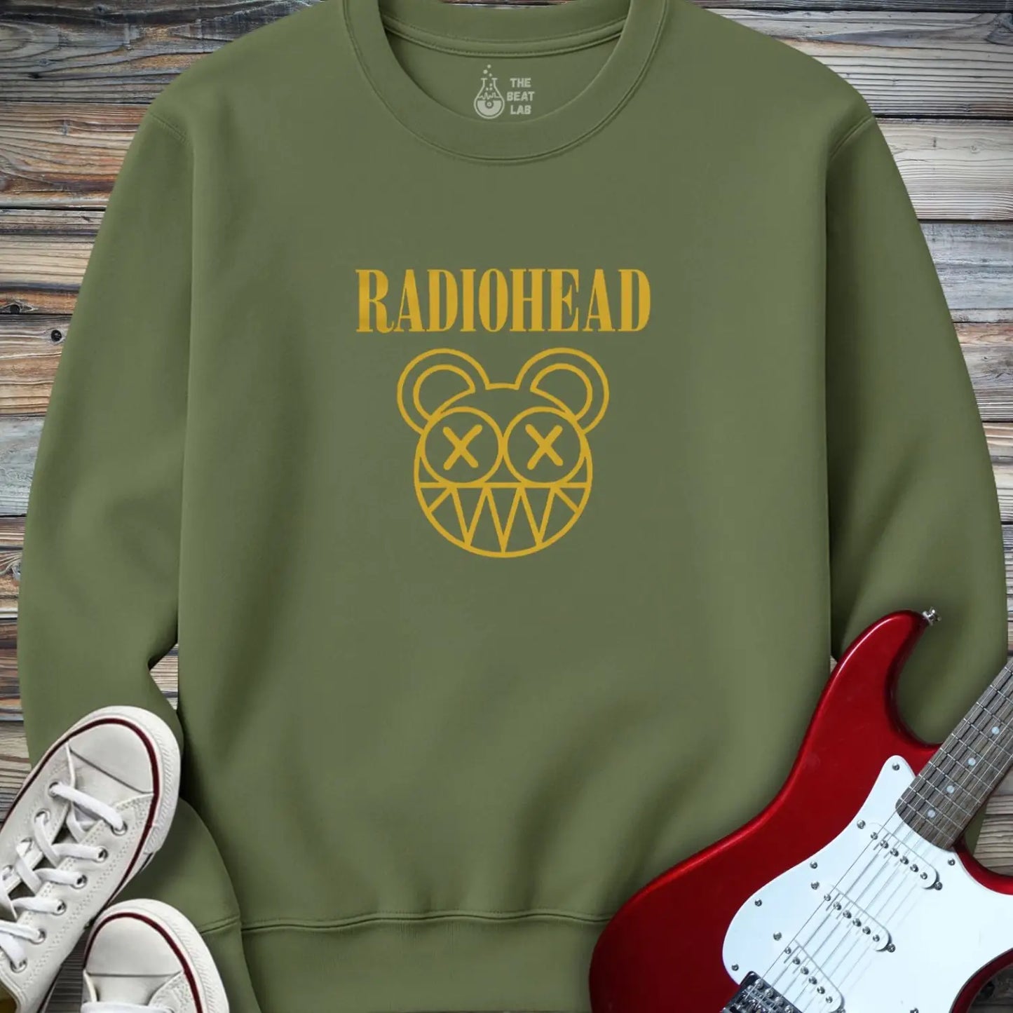 Radiohead Band (I) Crewneck - Military Green / S - Sweatshirt