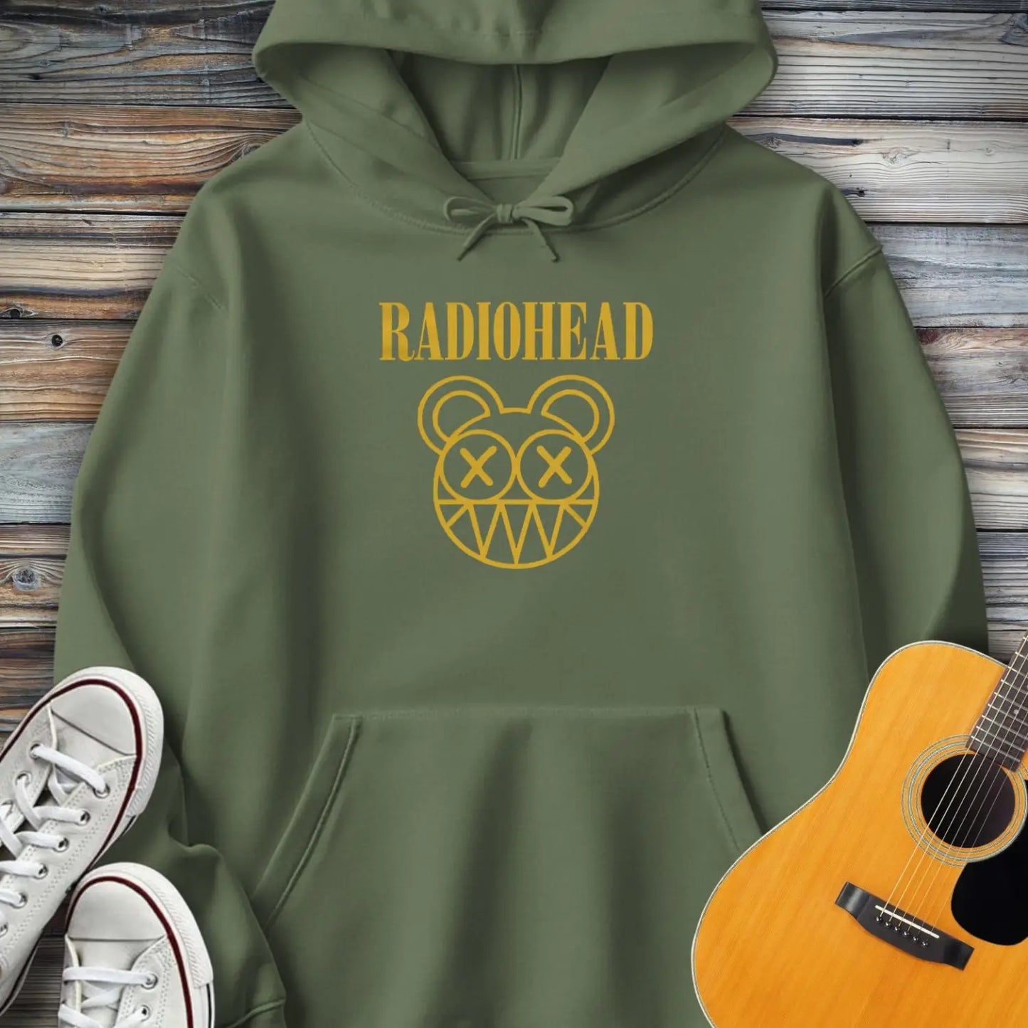 Radiohead Band (I) Hoodie - Military Green / S - Hoodie