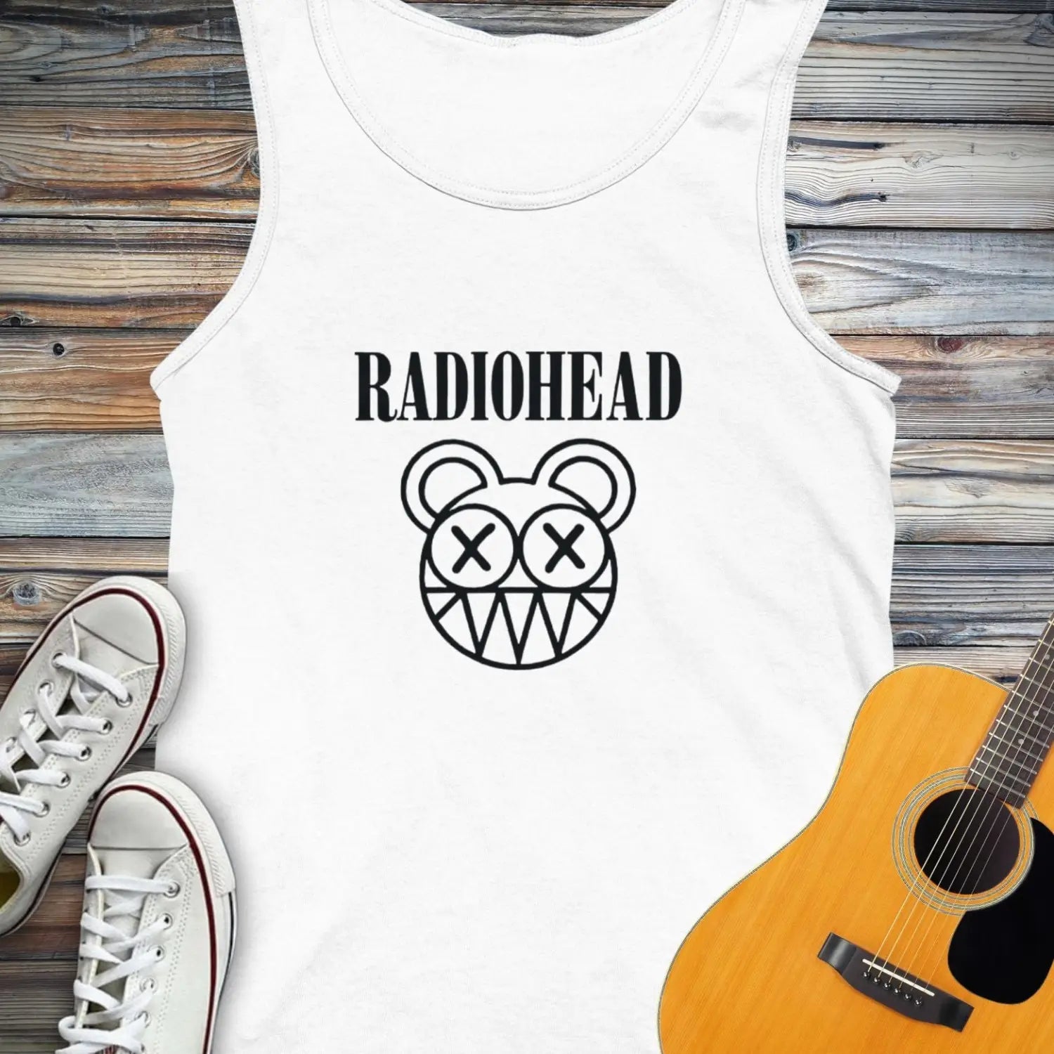 Radiohead Band (I) Tank Top - White / XS - Tank Top