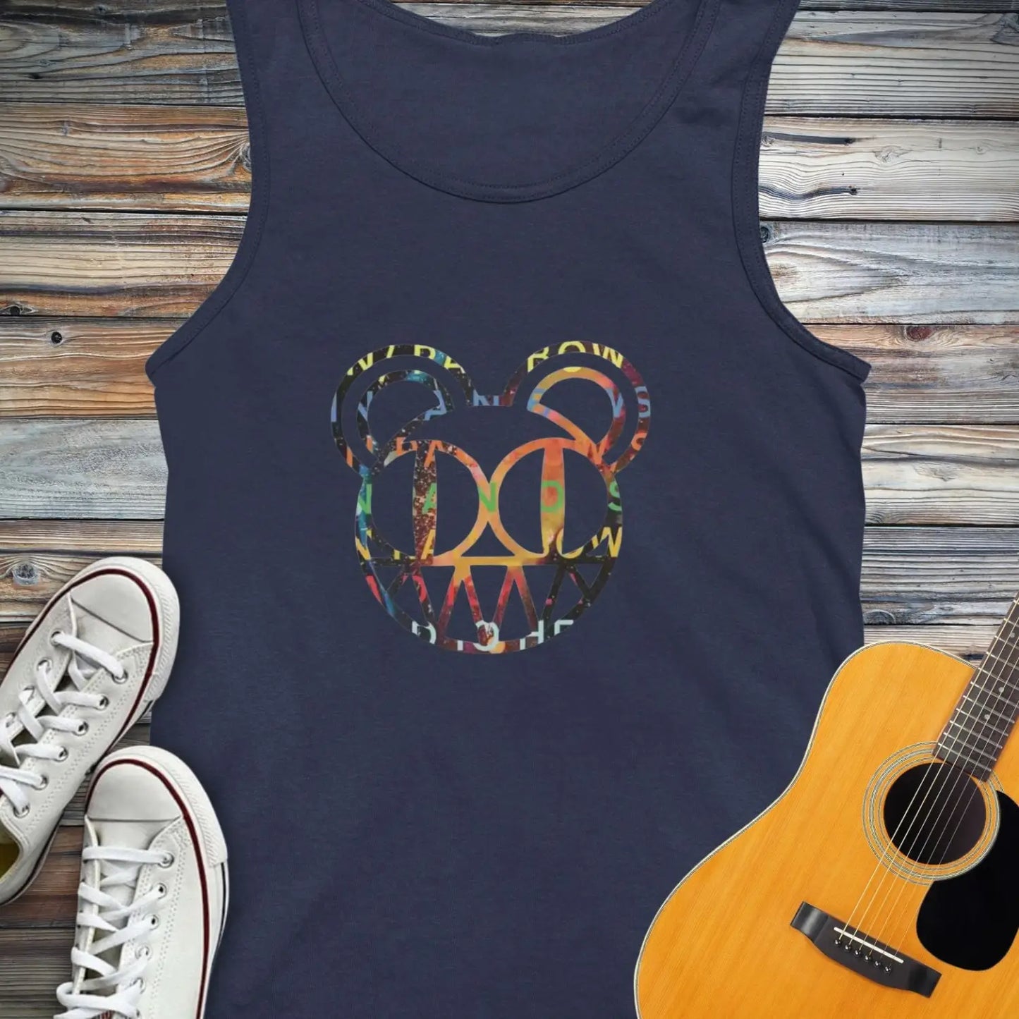 Radiohead Band (II) Tank Top - Navy / XS - Tank Top