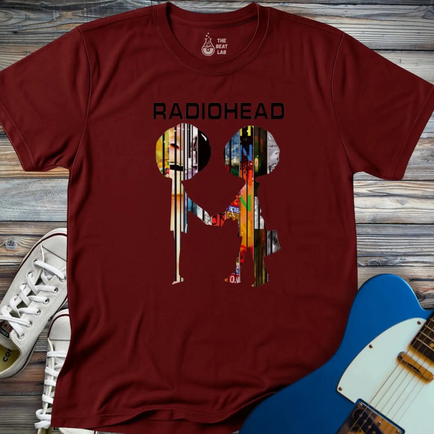 Radiohead Collage T-shirt - Maroon / S - T-Shirt