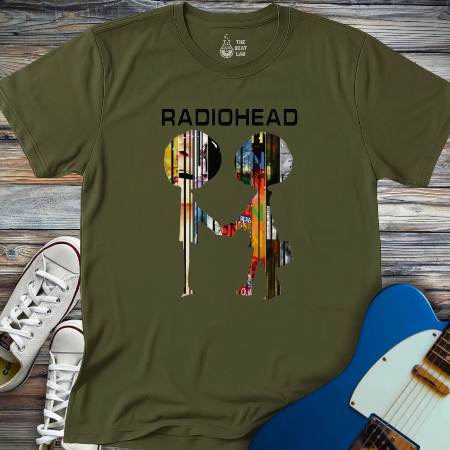 Radiohead Collage T-shirt - Military Green / S - T-Shirt