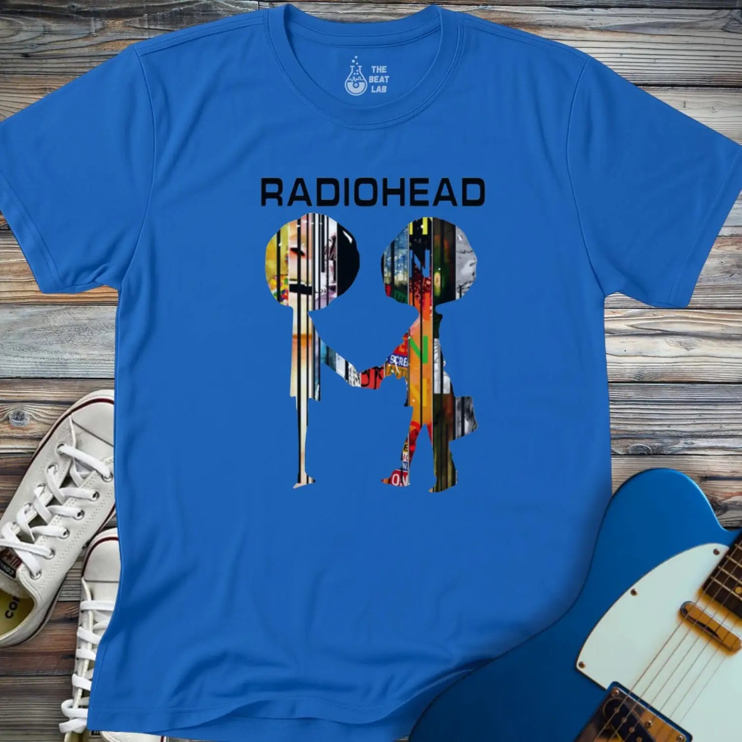 Radiohead Collage T-shirt - Royal / S - T-Shirt