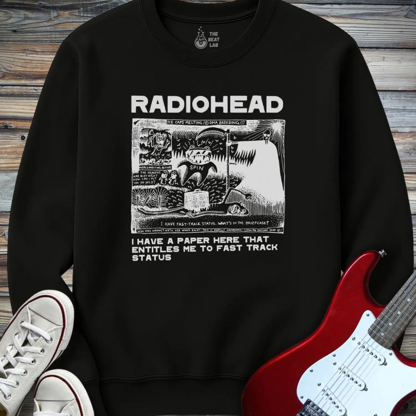 Radiohead Comic Art (I) Crewneck - Black / S - Sweatshirt