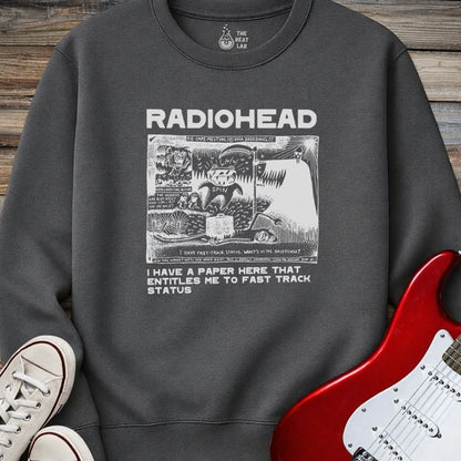 Radiohead Comic Art (I) Crewneck - Dark Heather / S - Sweatshirt