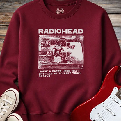 Radiohead Comic Art (I) Crewneck - Maroon / S - Sweatshirt
