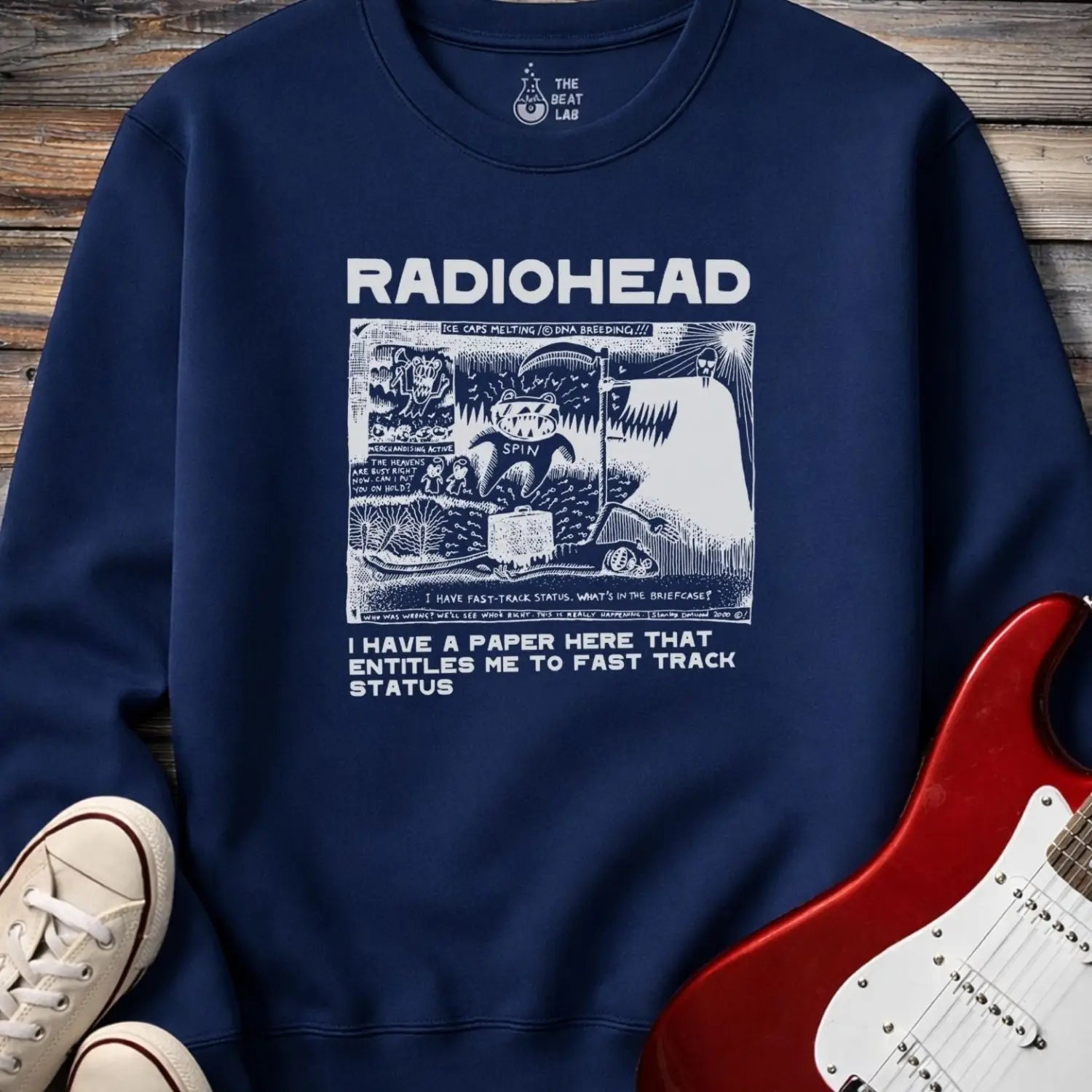 Radiohead Comic Art (I) Crewneck - Navy / S - Sweatshirt