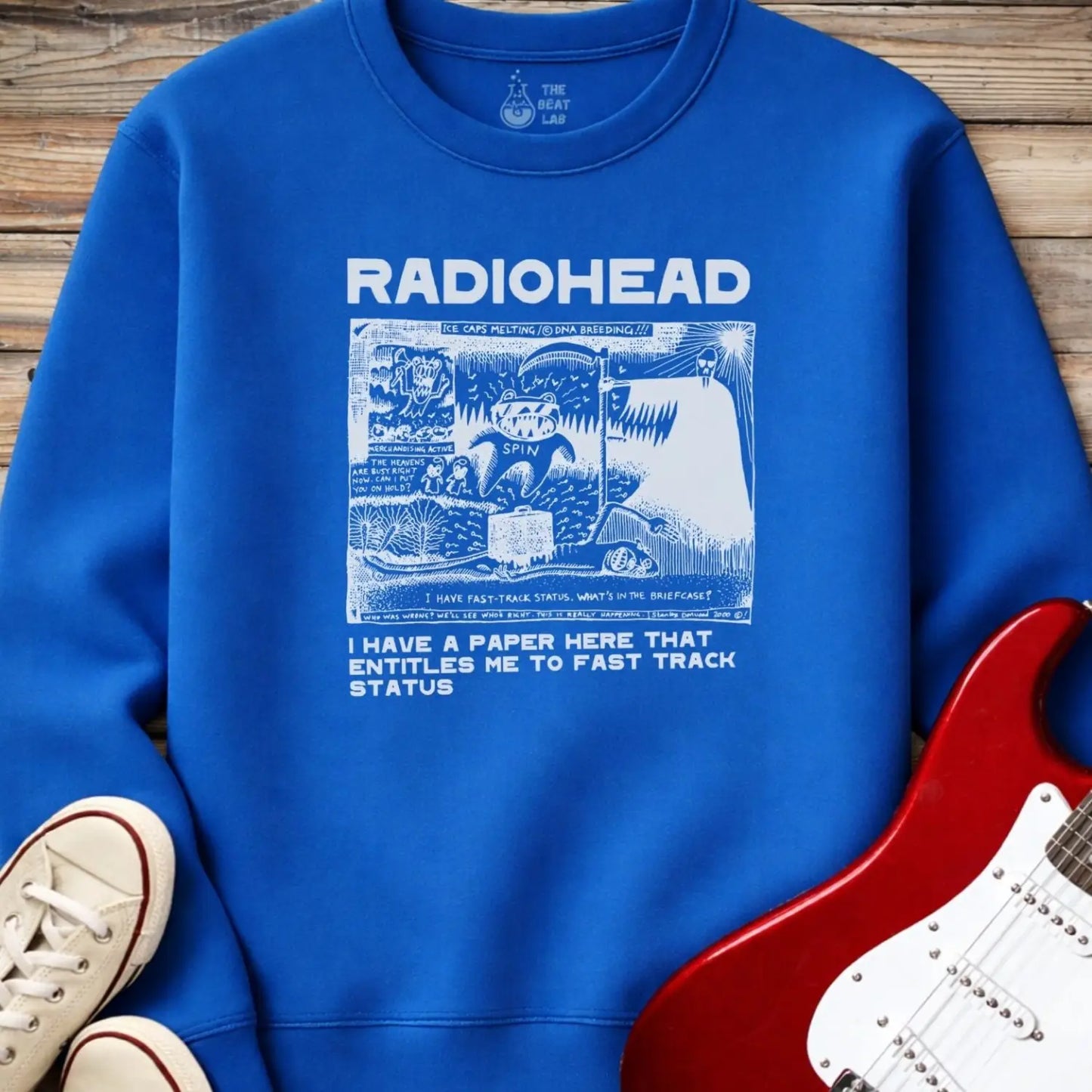 Radiohead Comic Art (I) Crewneck - Royal / S - Sweatshirt