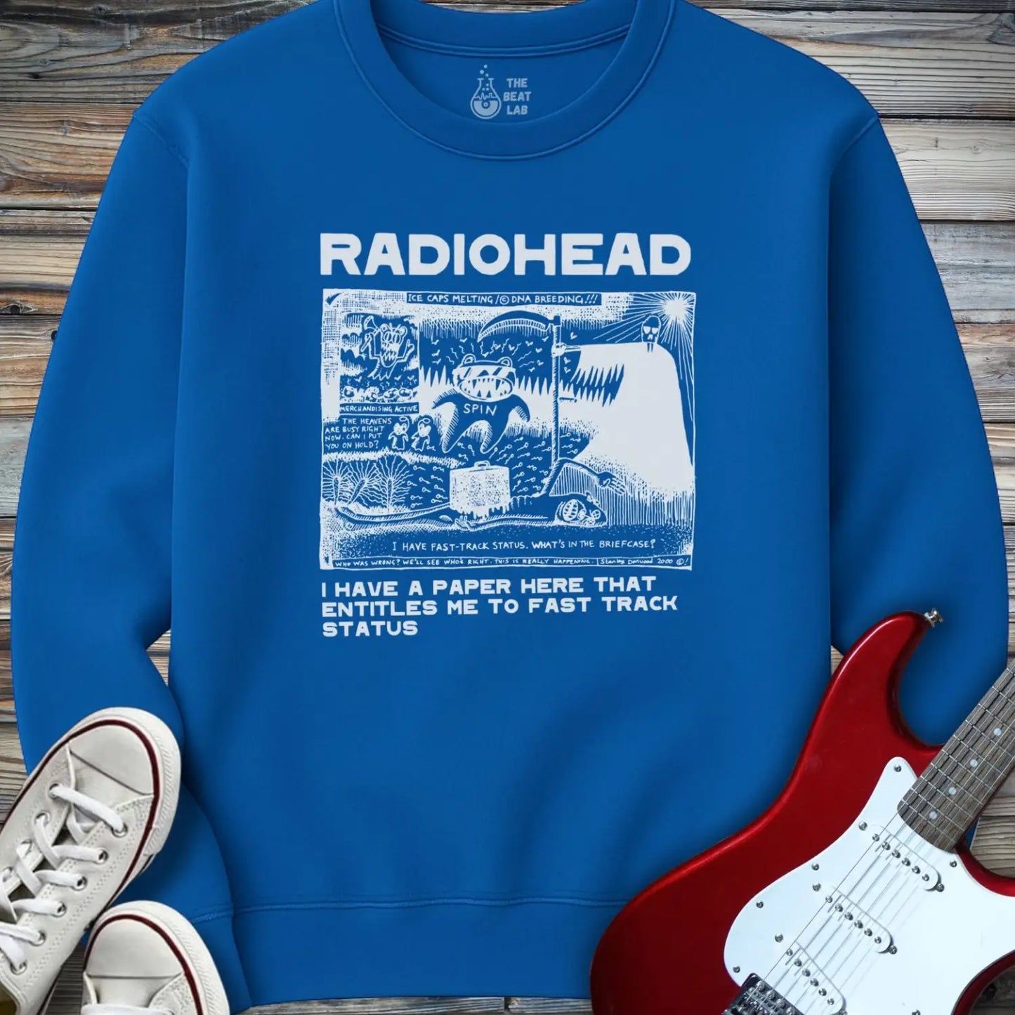 Radiohead Comic Art (I) Crewneck - Royal / S - Sweatshirt