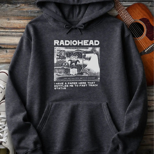 Radiohead Comic Art (I) Hoodie - Dark Heather / S - Hoodie