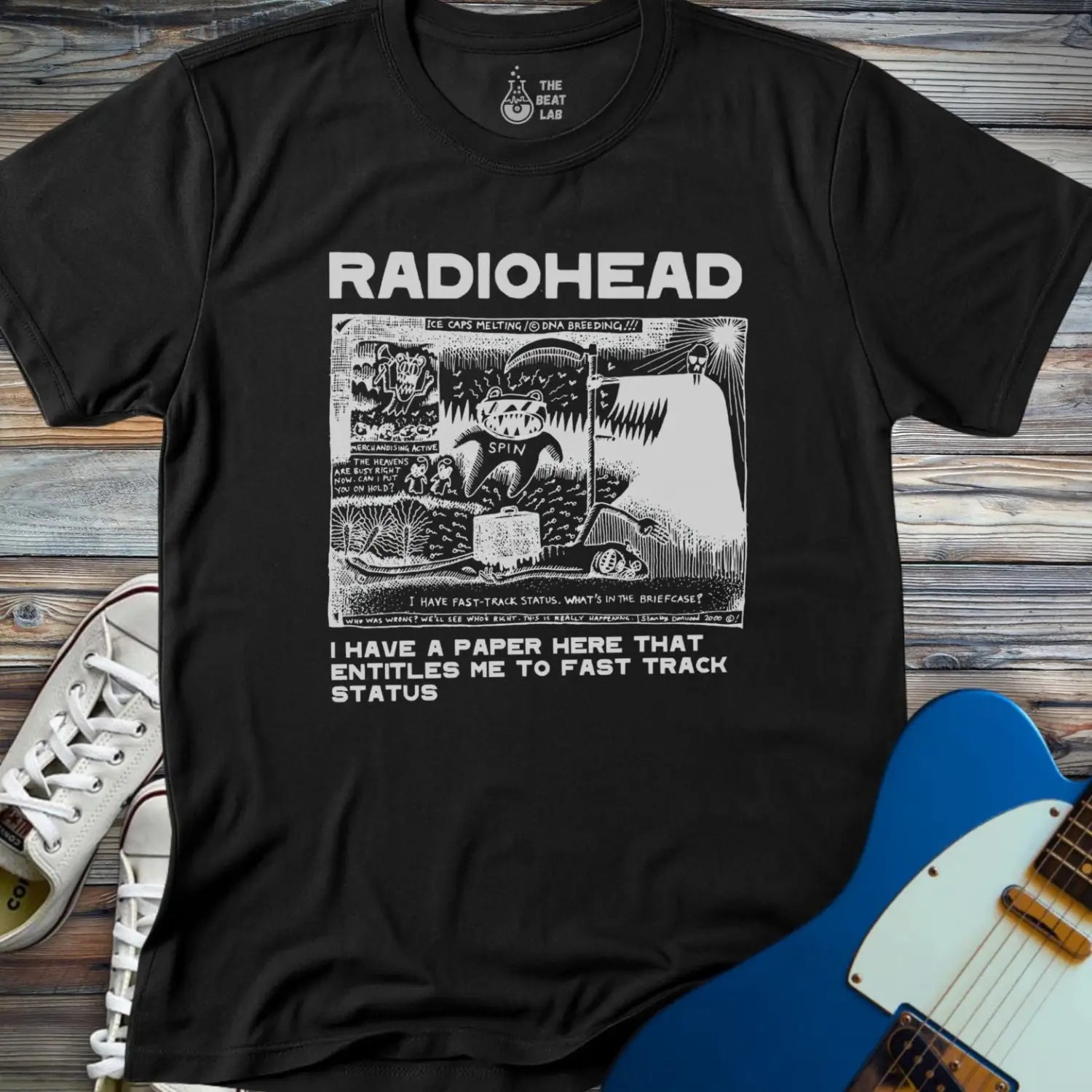 Radiohead Comic Art (I) T-shirt - Black / S - T-Shirt