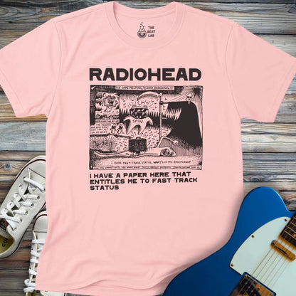 Radiohead Comic Art (I) T-shirt - Light Pink / S - T-Shirt