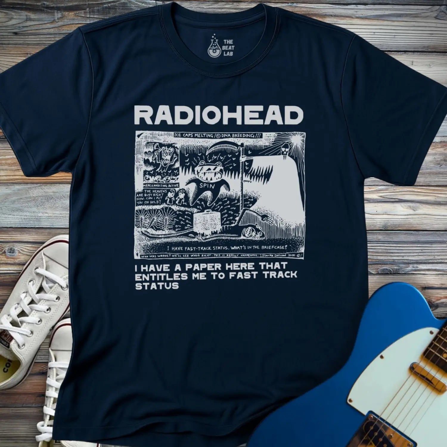 Radiohead Comic Art (I) T-shirt - Navy / S - T-Shirt