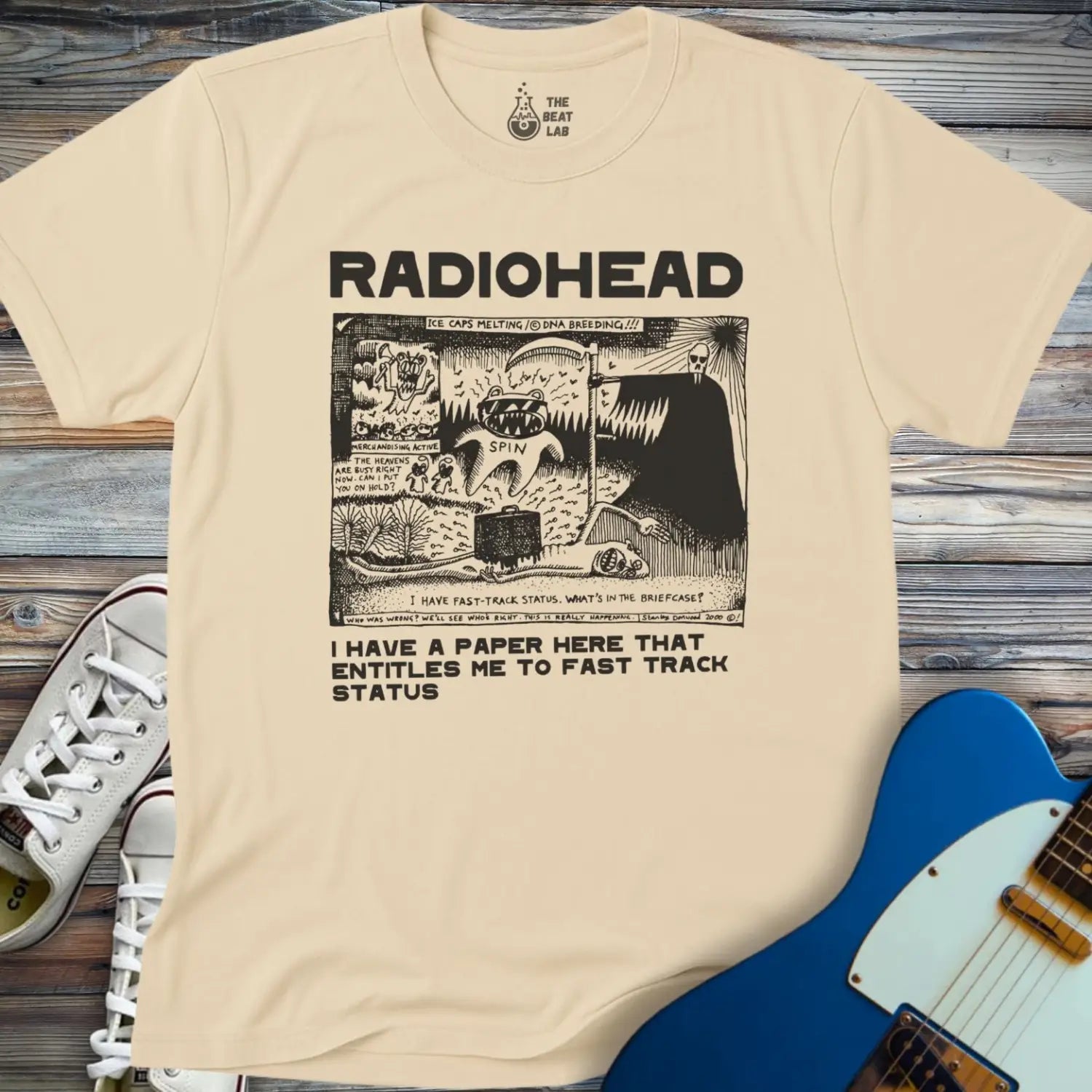 Radiohead Comic Art (I) T-shirt - Sand / S - T-Shirt