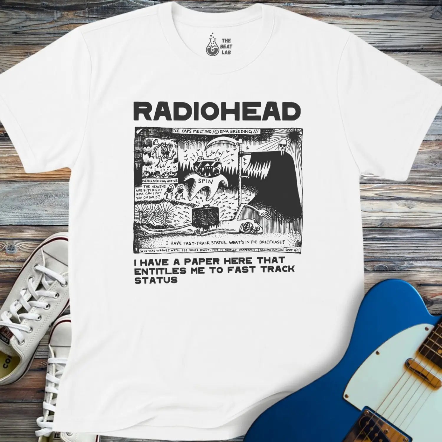Radiohead Comic Art (I) T-shirt - White / S - T-Shirt