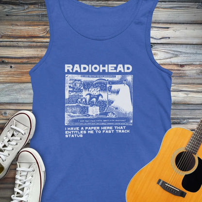 Radiohead Comic Art (I) Tank Top - True Royal / XS - Tank Top