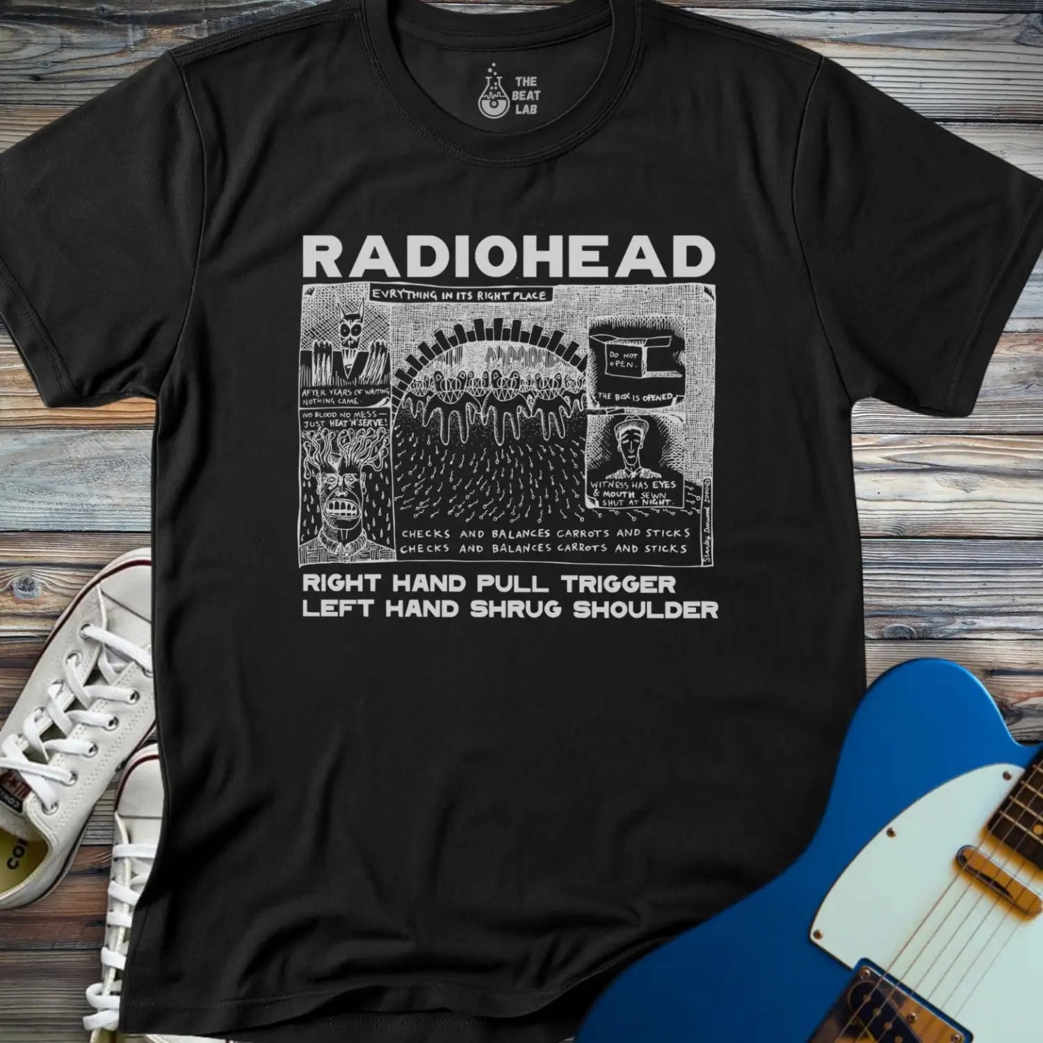 Radiohead Comic Art (II) T-shirt - Black / S - T-Shirt