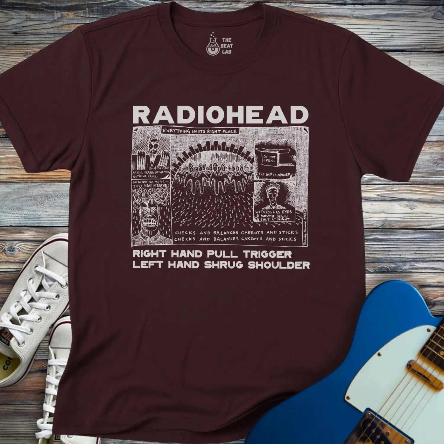 Radiohead Comic Art (II) T-shirt - Dark Chocolate / S - T-Shirt