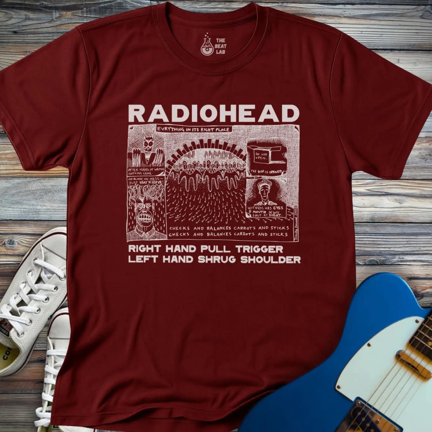 Radiohead Comic Art (II) T-shirt - Maroon / S - T-Shirt