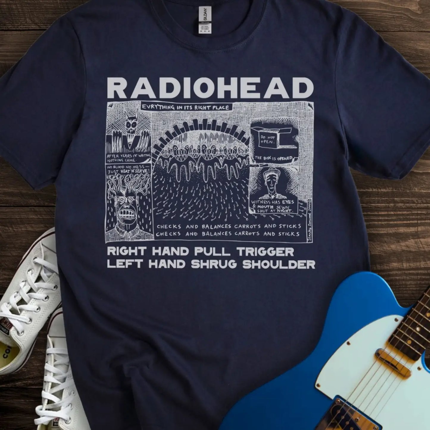 Radiohead Comic Art (II) T-shirt - Navy / S - T-Shirt