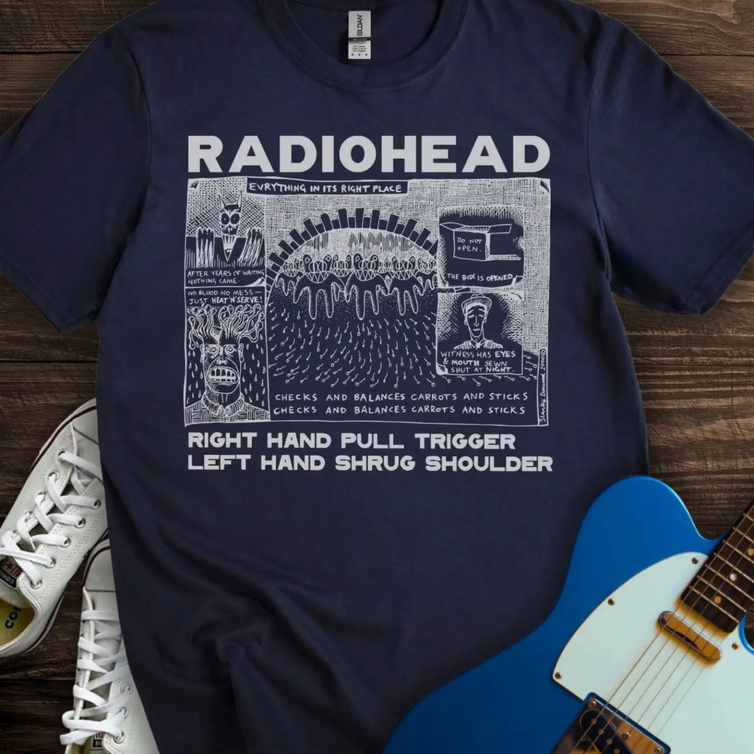 Radiohead Comic Art (II) T-shirt - Navy / S - T-Shirt