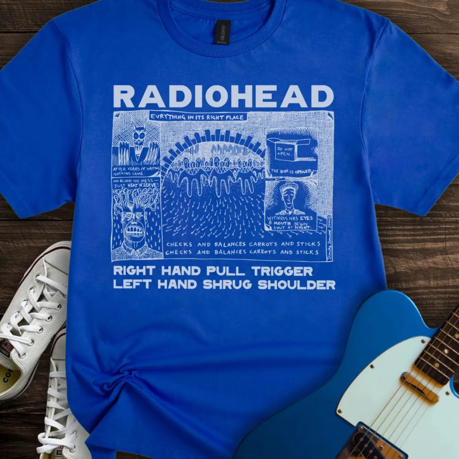 Radiohead Comic Art (II) T-shirt - Royal / S - T-Shirt