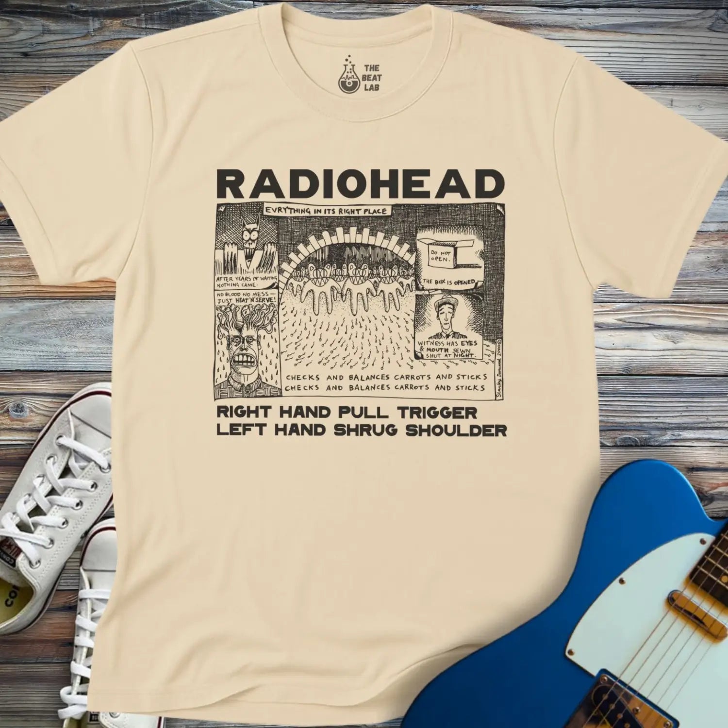 Radiohead Comic Art (II) T-shirt - Sand / S - T-Shirt