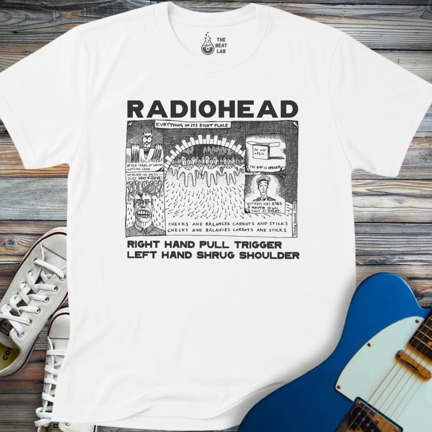 Radiohead Comic Art (II) T-shirt - White / S - T-Shirt