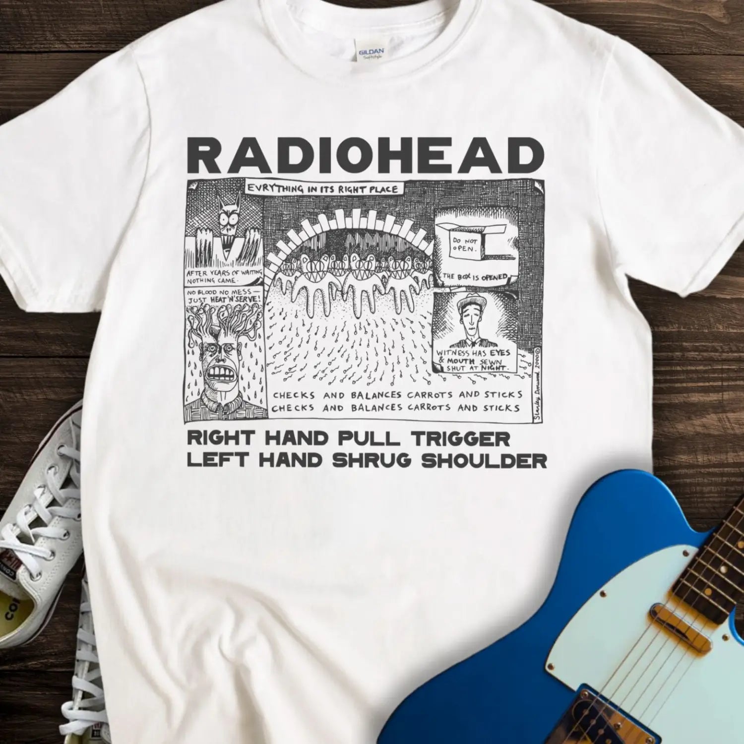 Radiohead Comic Art (II) T-shirt - White / S - T-Shirt