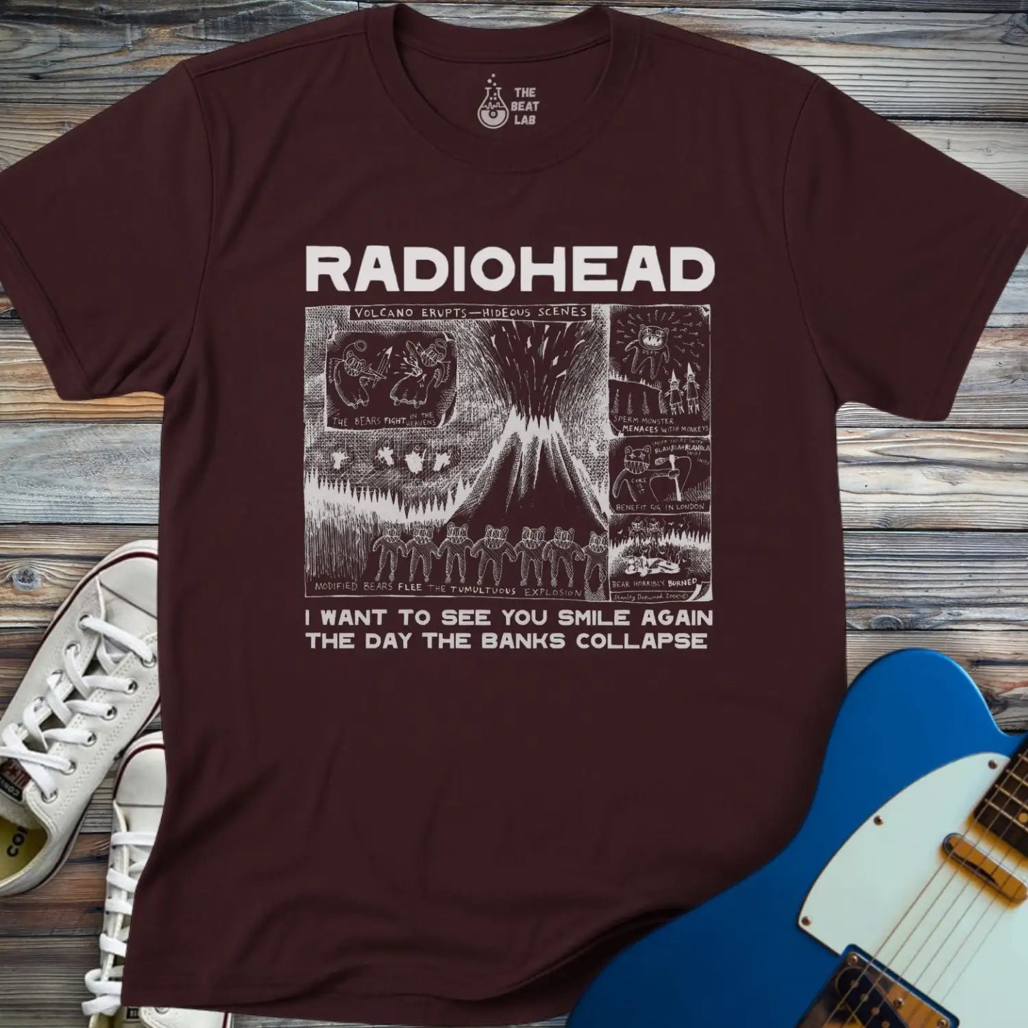 Radiohead Comic Art (III) T-shirt - Dark Chocolate / S - T-Shirt