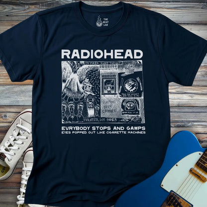 Radiohead Comic Art (IV) T-shirt - Navy / S - T-Shirt