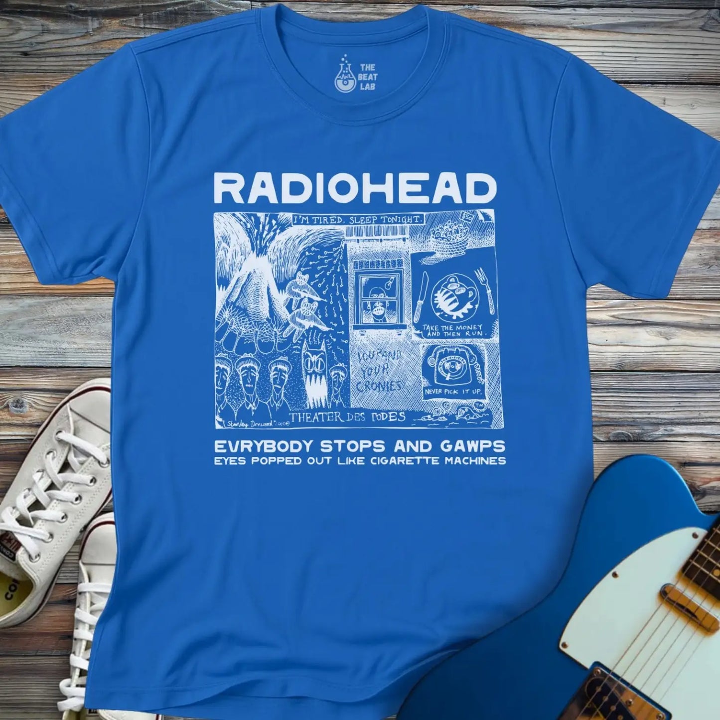 Radiohead Comic Art (IV) T-shirt - Royal / S - T-Shirt