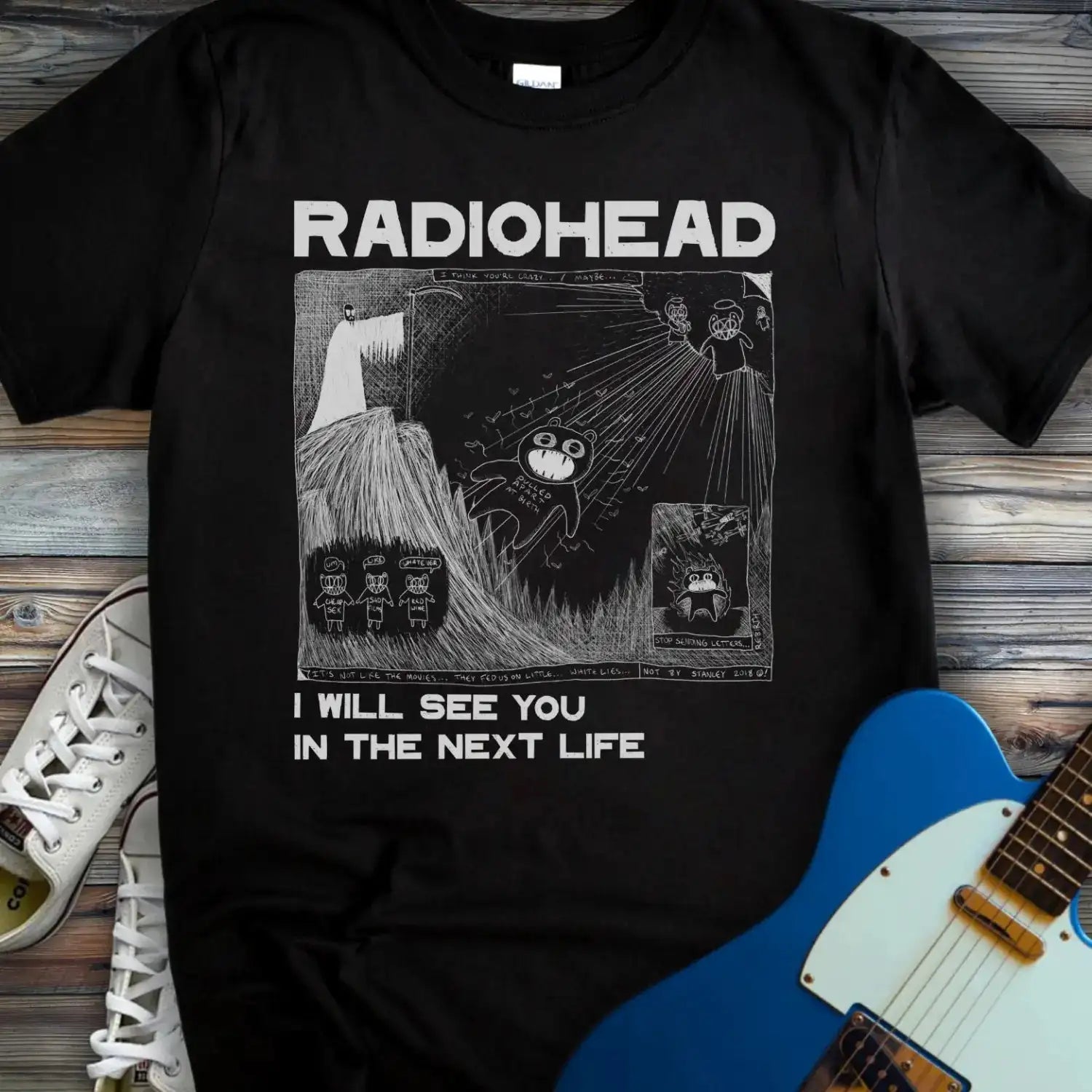 Radiohead Comic Art (V) T-shirt Black